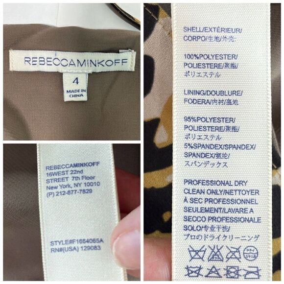 Rebecca Minkoff Animal Print Slip Dress Adjustable Straps Size 4 - Picture 7 of 16